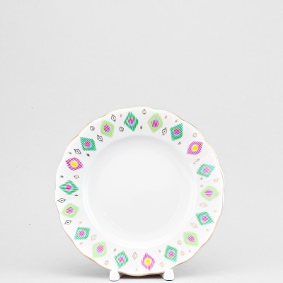 Тарелка плоская 18 см ф. Тюльпан рис. Перо павлина