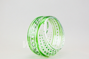 Корзинка-кольцо, высота 19 см, зеленый наклад