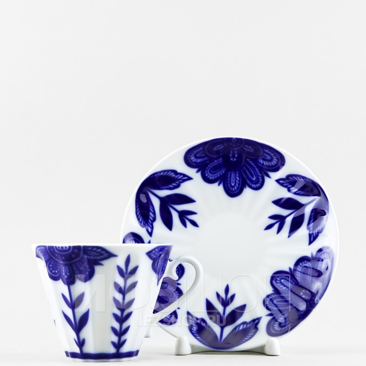 Чашка с блюдцем чайная ф. Лучистая рис. Флер 