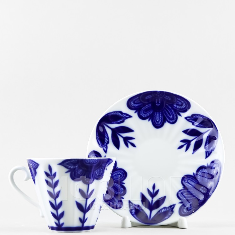 Чашка с блюдцем чайная ф. Лучистая рис. Флер 