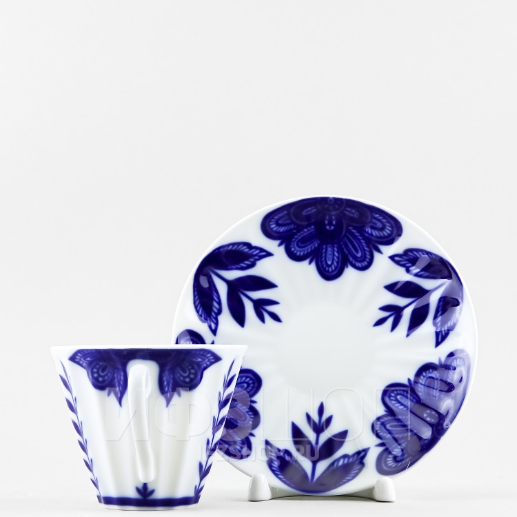 Чашка с блюдцем чайная ф. Лучистая рис. Флер 