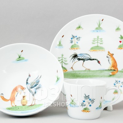 Детский набор рис. Лиса и журавль, 3 предмета