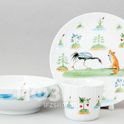 Детский набор рис. Лиса и журавль, 3 предмета