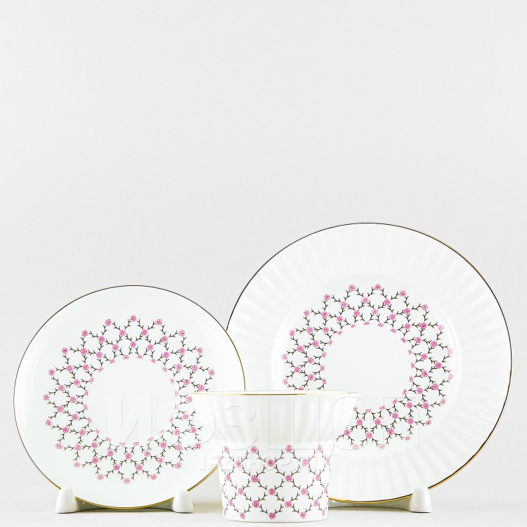 Комплект чайный ф. Волна рис. Розовая сетка в Москве