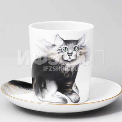 Бокал с блюдцем ф. Снежное утро рис. Макс