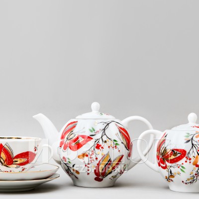 Сервиз чайный ф. Тюльпан рис. Бабочки, 20 предметов