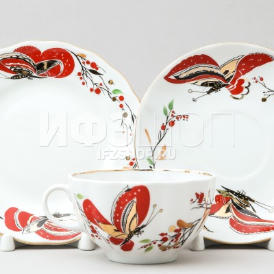Комплект чайный ф. Тюльпан рис. Бабочки