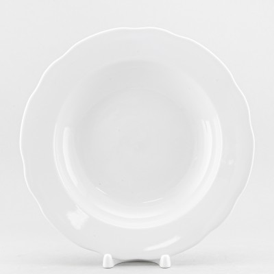 Тарелка глубокая 24 см ф. Вырезной край рис. Белый