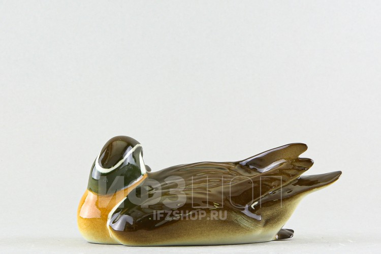 Скульптура Байкальская утка №1 из фарфора, Императорский фарфоровый завод/ЛФЗ в Москве