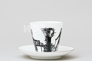 Чашка с блюдцем кофейная ф. Черный кофе рис. Встреча