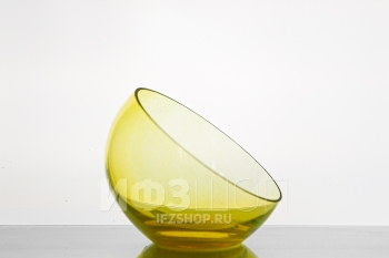 Ваза-шар, высота 15.5 см, диаметр 18 см, форма 5578 (косой срез, желтая пудра)
