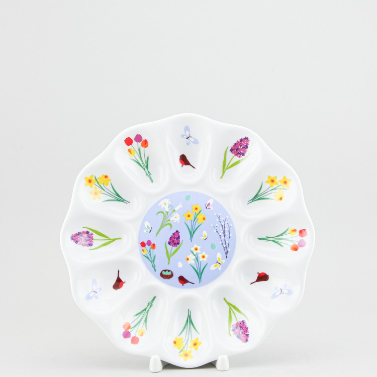Блюдо для яиц рис. Пасхальные цветы, 22 см 