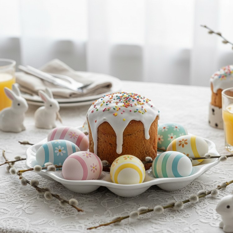 Блюдо для яиц рис. Пасхальные цветы, 22 см 