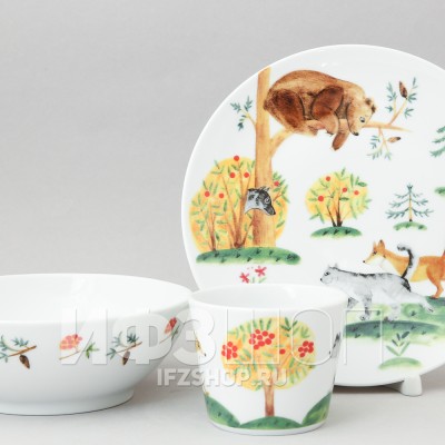 Детский набор рис. Кот и лиса, 3 предмета