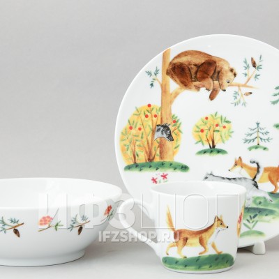 Детский набор рис. Кот и лиса, 3 предмета