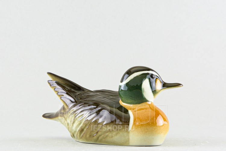 Скульптура Байкальская утка №2 из фарфора, Императорский фарфоровый завод/ЛФЗ в Москве