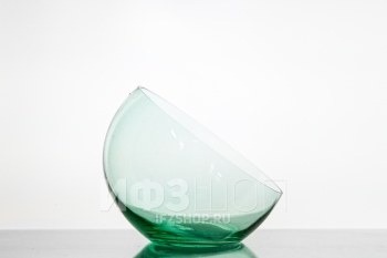 Ваза-шар, высота 15.5 см, диаметр 18 см, форма 5578 (косой срез, зеленая пудра)