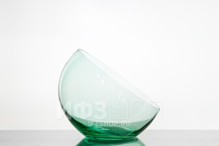 Ваза-шар, высота 15.5 см, диаметр 18 см, форма 5578 (косой срез, зеленая пудра) 