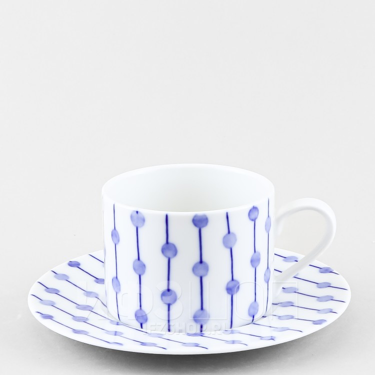 Чашка с блюдцем чайная ф. Соло рис. Реки России. Лена 