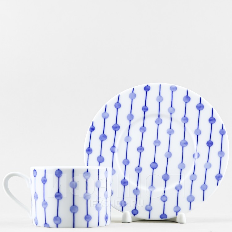 Чашка с блюдцем чайная ф. Соло рис. Реки России. Лена 