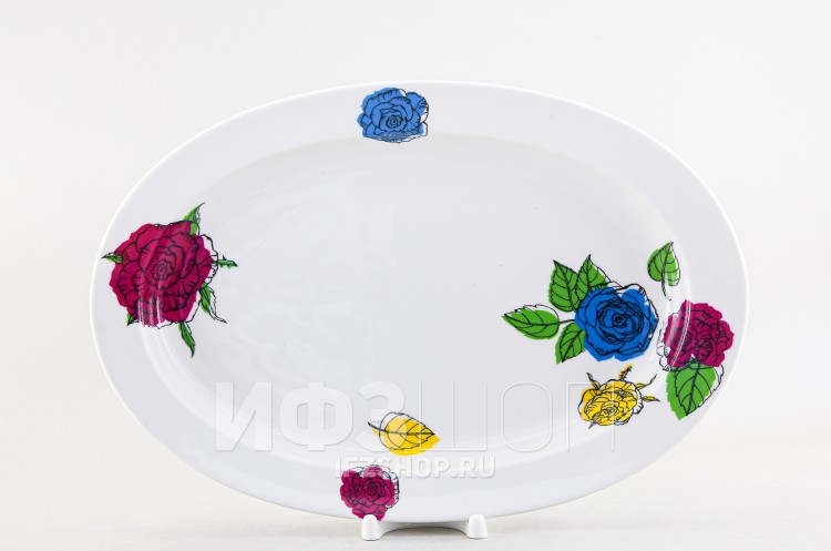 Блюдо овальное 35 х 24 см ф. Молодежная рис. Галерея роз 