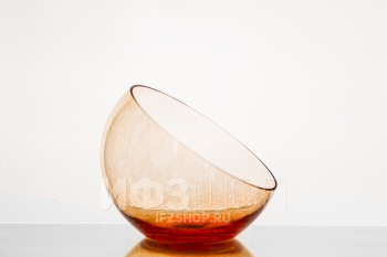 Ваза-шар, высота 15.5 см, диаметр 18 см, форма 5578 (косой срез, красная пудра)