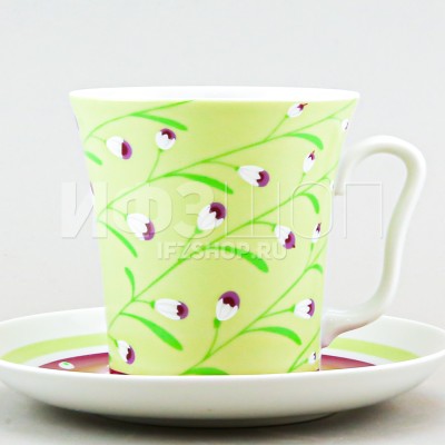 Бокал с блюдцем ф. Ленинградский рис. Весенний бриз