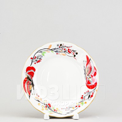 Тарелка плоская 15 см ф. Тюльпан рис. Бабочки