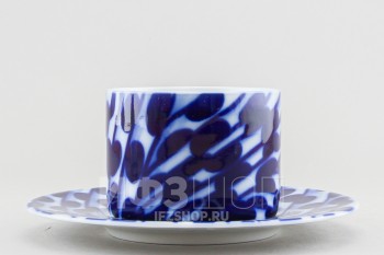 Чашка с блюдцем чайная ф. Соло рис. Реки России. Енисей