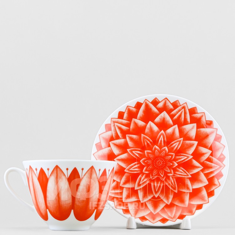 Чашка с блюдцем чайная ф. Весенняя-2 рис. Aloha Volcano / Алоха Вулкан 