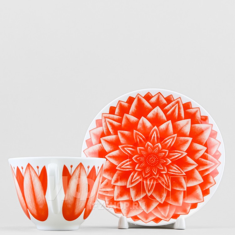 Чашка с блюдцем чайная ф. Весенняя-2 рис. Aloha Volcano / Алоха Вулкан 