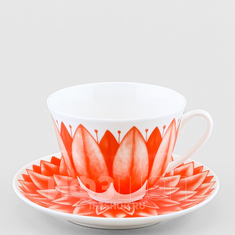 Чашка с блюдцем чайная ф. Весенняя-2 рис. Aloha Volcano / Алоха Вулкан 
