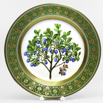 Декоративная тарелка 27 см рис. Черника (из Золотого сервиза)
