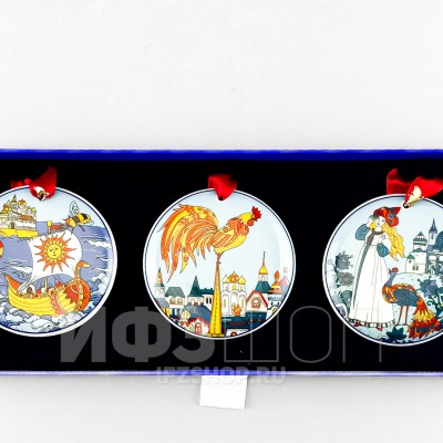 Набор елочных игрушек рис. Сказки Пушкина, 3 предмета