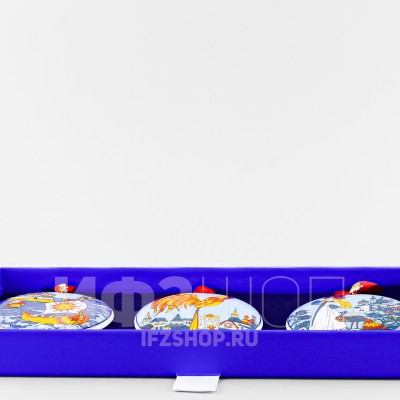 Набор елочных игрушек рис. Сказки Пушкина, 3 предмета