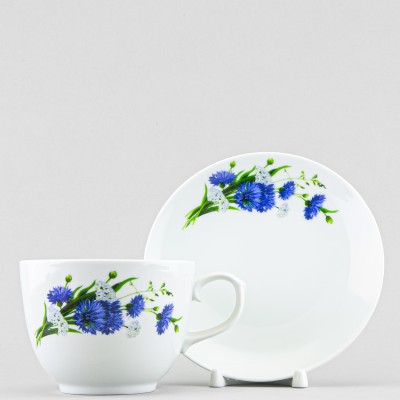 Чашка с блюдцем чайная ф. Подарочная рис. Васильки