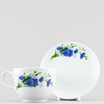 Чашка с блюдцем чайная ф. Подарочная рис. Васильки