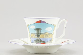 Чашка с блюдцем чайная ф. Юлия рис. Петербургская палитра. Невские берега