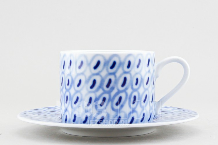 Чашка с блюдцем чайная ф. Соло рис. Реки России. Ангара 