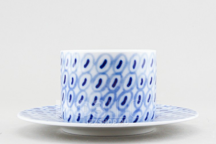 Чашка с блюдцем чайная ф. Соло рис. Реки России. Ангара 