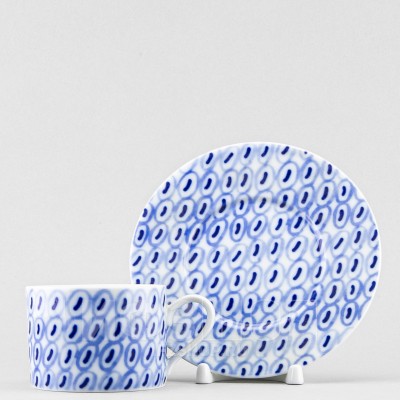 Чашка с блюдцем чайная ф. Соло рис. Реки России. Ангара