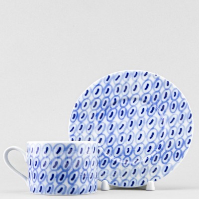 Чашка с блюдцем чайная ф. Соло рис. Реки России. Ангара