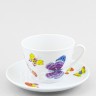 Чашка с блюдцем чайная ф. Весенняя рис. Шафрановые бабочки (микс) 