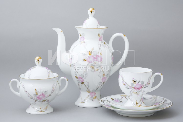 Сервиз кофейный ф. Классическая-2 рис. Галантный, 8 предметов в Москве
