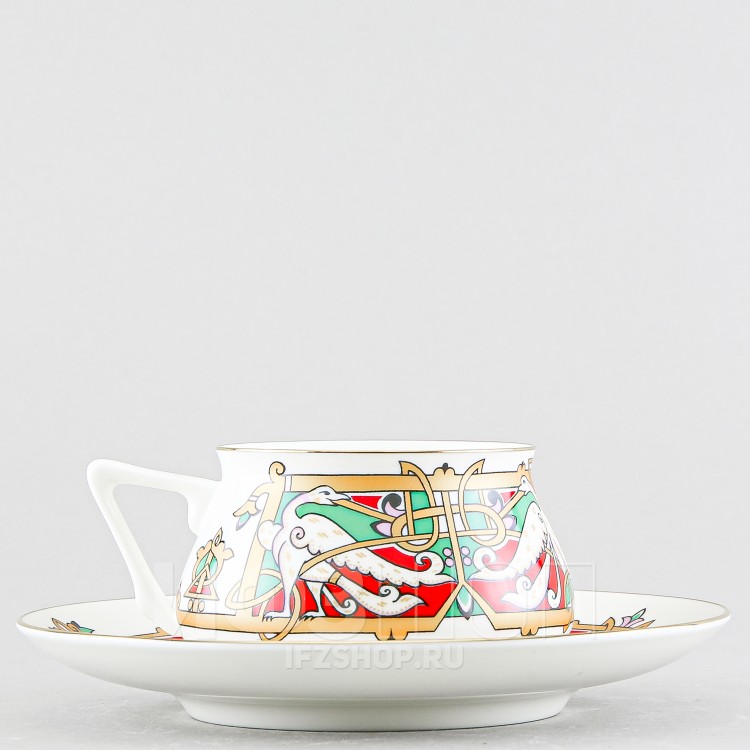 Чашка с блюдцем кофейная ф. Билибина 1 рис. Сказочные птицы в Москве