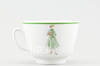 Чашка чайная ф. Подарочная рис. Оттепель (зеленый)