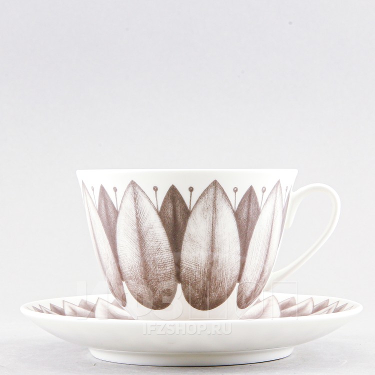 Чашка с блюдцем чайная ф. Весенняя-2 рис. Aloha Bungalow / Алоха Бунгало 