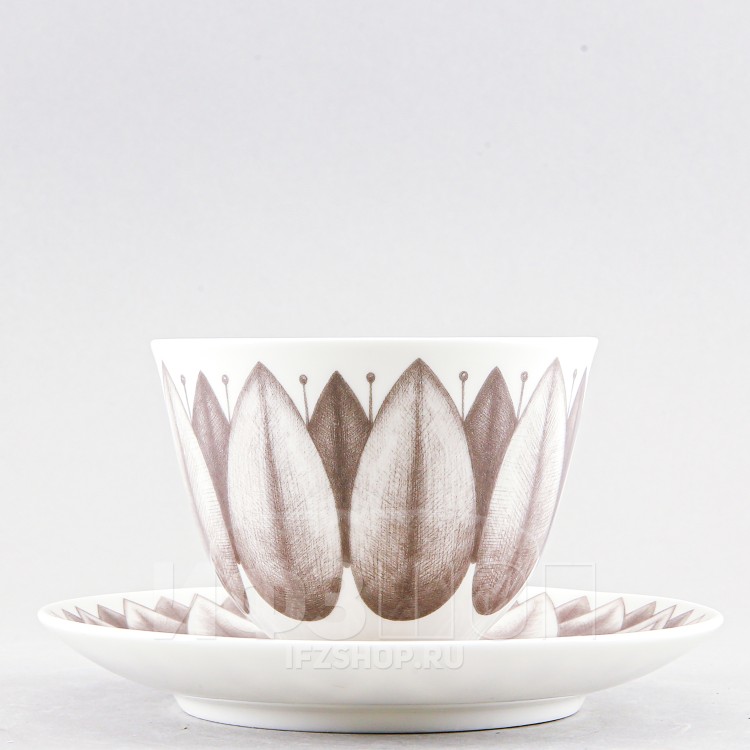 Чашка с блюдцем чайная ф. Весенняя-2 рис. Aloha Bungalow / Алоха Бунгало 