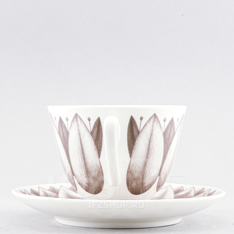 Чашка с блюдцем чайная ф. Весенняя-2 рис. Aloha Bungalow / Алоха Бунгало 