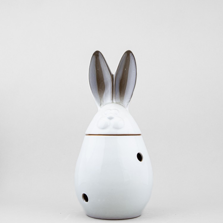 Банка для хранения 1.8 л ф. Кролик. Белый с серыми ушами в Москве